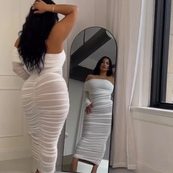 JLUX Label white off the shoulder mesh dress - Picture 2 of 2